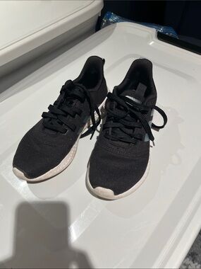 adidas Black Knit Sneakers with White Soles